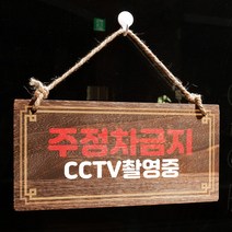 뭉키데코 나무 안내판 [양면제작+문구수정] 표지판 나무팻말_W4_210_주정차금지 CCTV, 나무팻말 오픈클로즈_W4_210_주정차금지 CCTV