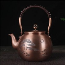 내열 게르마늄주전자 골동품 순수 구리 찻주전자 건강 끓는 물 주전자 수제 조각 냄비 레드 차 세트, 6.style12