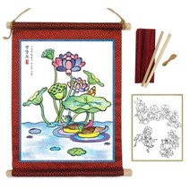5인용 연꽃그림 전통민화 장식 벽걸이 만들기 신혼집 협탁 카페