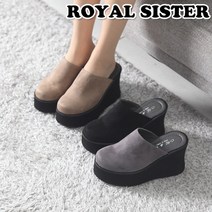 B1B 226 8cm 여성 여자 쿠션 스웨이드 통굽 가보시 신발 구두 슬리퍼힐 블로퍼 뮬슬리퍼힐