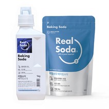 리얼소다 베이킹소다 프리미엄 보틀 1kg + 리필팩 1kg 독일산 세탁 세정제 식용베이킹소다, 베이킹소다 보틀 1kg+팩 1kg