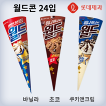 월드콘 바닐라 초코 쿠키앤크림 24개 콘 아이스크림 아이스콘 롯데제과, 02. 월드콘 초코 24개