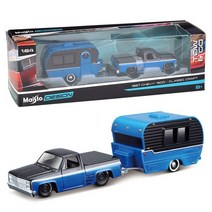 자전거 트레일러 maisto 1:64 합금 트럭 평판 운송 차량 모델 다이 캐스트 장난감 여행 자동차 모델 시뮬레이션 컬렉션 선물, 1987 시보레 1500