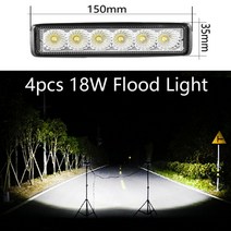 작업등 화물차작업등 ctm서치라이트 선박 차량 6 인치 led 바 led 헤드 led 작업 조명 자동 오토바이 트럭 보트 트랙터 트레일러 오프로드 12v-24v에 대 한 운전, 4pcs 18w 홍수