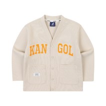 캉골키즈 가디건 점퍼 레터링 저지 베이지 PA 0005