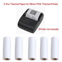 간이영수증 NCR지 거래명세서 빌지모바일 POS 58mm 열전 사 프린터 로트용 57x30mm 열 영수증 용지 롤 5 개, 한개옵션0