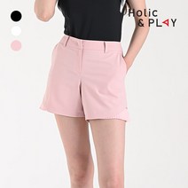 홀릭앤플레이 여성 스판 플리츠 골프반바지 HC2WPS003