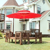 드라마원목가구 야외용 소나무원목 평상 가로120cm*세로120cm 다양한펜스활용 멀티평상, 엔틱밤색