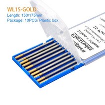 용접용접 소모품 TIG 봉 WT20 WL15 텅스텐 전극 1.6 2.4 3.2mm WP WZ8 150mm/175mm, 4.0mm, 150mm