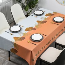 TloaArt 심플 PVC 방수 식탁보 식탁보, 140x220, 100