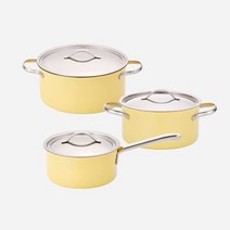 에델코첸 통3중 클래식L 냄비 3종세트B 허니옐로우 편수 16cm + 양수 20cm + 곰솥 24cm, 없음, 상세설명 참조