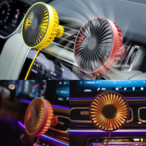 LED 차량용써큘레이터 저소음 연료절감차량용선풍기 환풍기 차박환기 화물차선풍기, 옐로우