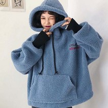피앤비 (D00-134) 파우 뽀글 후드티 오버핏 맨투맨 후드집업 라운드티 기모후드티 뽀글이 가디건 목폴라