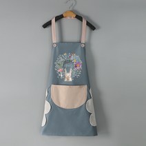 블룸 토끼디자인 핸드타월 일체형 방수앞치마, 블루