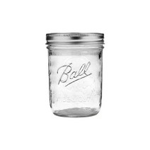 Ball 넓은 입구 파인트 (473.2ml(16온스) 메이슨 병 뚜껑 및 밴드 포함 통조림 또는 드링크웨어용 8개입, Wide Mouth, Mason Jars