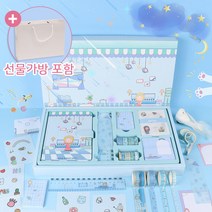 우주야옹이 다이어리꾸미기 올인원 세트 베티의주말 + 선물가방 포함, 블루