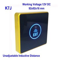 대문번호키 양문형 현관문 전자 자동문 초슬림 노터치 적외선 비접촉식 도어 릴리스 스위치 액세스 제어 출구 버튼 DC12V 표면 설치, K7J