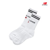 뉴발란스 W 라이프 뉴로고 장목양말 NBGEAAB214-10 화이트 여자양말, FREE 23~25cm