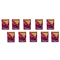 Dragon Shield 매트 사파이어 표준 사이즈 카드 슬리브 100개 디스플레이 케이스 10팩, Magenta