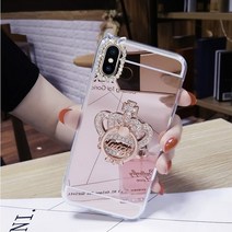 피치베 LG G8 V50 V50S 벨벳 VELVET 미러젤리 왕관큐빅링 제작 핸드폰 휴대폰 데코덴 케이스