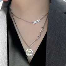 925 실버 이니셜 라운드 쇄골 체인 목걸이 wdn7080