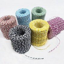 꽈배기지끈 포장용 종이끈 (2mm) 100m, 롤, 07 노랑