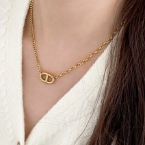 리본트리 [써지컬스틸] 샹달 포인트 믹스체인 목걸이