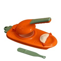 2 In1 만두 메이커 DIY 키트 래퍼 프레스 수동 노동 절약 라비올리 엠바나다 반죽 스킨 몰더 기계 주방 가제트, [04] Orange-red