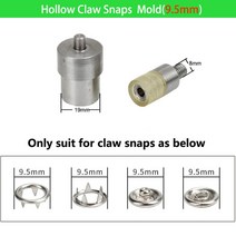 스냅 단추 펜치 세트핸드 펀치 프레스 기계 금속 다이 스냅 더블 캡 리벳 구멍 그로밋 버튼 도구 금형 가죽, 31 YKJMJ-5ZK-9.5mm