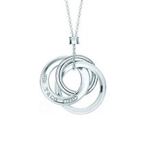 TIFFANY & Co. 티파니 목걸이 1837 인터록킹 3 서클 펜던트 (스몰) 품 타운 토크 실버 폴리쉬 크로스 세트 (품번 : 684)