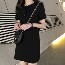 단품 레이어드 활용만점 여자 반팔 미니 면원피스 4색