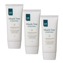 EM미라클타임 UV 썬 프로텍트(50g) 3개 자외선차단 기능성화장품 SPF50+/PA++++ 썬크림, 1개, 50g*3