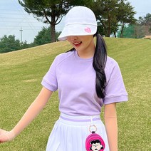 엠엠스포츠 여성 봄 여름 B 자수 쭈리 맨투맨 골프 반팔티셔츠