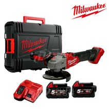 밀워키 충전그라인더 M18 FSAGV125XB-502X 5인치 속도조절/브레이킹, 1개
