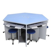마름모 책상 학생 회의용 교습소 학교 수업 과학실, 육각테이블 60x120x76