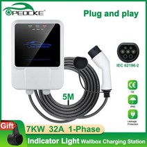 전기차충전 Peocke EV 충전기 2 IEC212 1121KW 3 상 APP 제어 EVSE WallBox 전기 자동차 충전 스테이션 케이블 전기차 형 kw, 7KW Normal Version