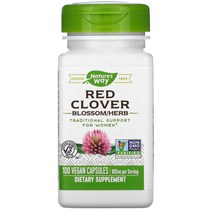 Natures Way Red Clover 네이쳐스웨이 레드 클로버 400mg 100 캡슐, 1개, 기본