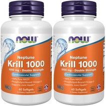 Now Foods Neptune Krill Oil 나우푸드 넵튠 크릴 오일 1000mg 120소프트젤 2팩, 1개, 1
