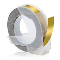 Tpclr 호환 Dym 3D 벨 테이프 프린터 엠보싱 리본 벨링 기계 1610 Mtex E101, Gold, [09] Gld