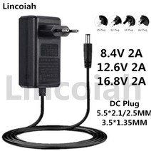 차량점프스타터 8.4V 12.6V 16.8 V 2A 2000ma 어댑터 전원 공급 장치 배터리 충전기 DC 5.5*2.1MM 18650, 01 8.4V 2A DC 3.5-1.35_03 UK