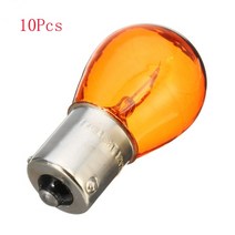 10 개/대 1156 BAU15S PY21W 자동차 표시 등 브레이크 램프 주차 빛 호박색 황색 할로겐 DC 12V LED 전구, 01 10Pcs