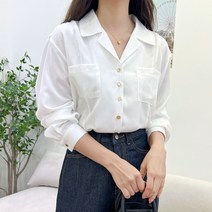 커밍투유 새틴 셔츠 카라 블라우스