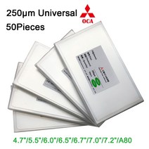 50pcs 유니버설 47 55 60 63 65 68 70 인치 광학 투명 접착제 OCA 필름 아이폰 모토 LCD 화면 라미네이팅, 12 6.7 inch