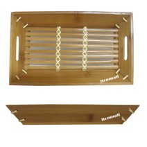 대나무 직사각 야채 쌈채반 25cm 30cm 상추 채반 튀김 바구니 직사각 사각 형, 대 30 x16cm