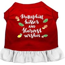 Mirage Pet Products 58-61 RDWTXS Pumpkin Kisses Screen Print Dog Dress X-Small Red with White, 1
