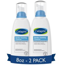 세타필 CETAPHIL 페이스 워시 젠틀 스킨 클렌저 무향 버블프리 29.57ml 3입 건조 중성 민감 피부용, OLD 8 oz Pack of 2 세타필