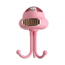 선풍기 팬 휴대용 Bladeless USB 데스크탑 에어컨 작은 밤 램프 Foldable 유모차 냉각 인공 홈 오피스에 대 한 4 속도, 03 분홍색