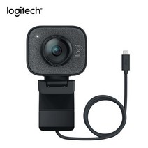Logitech streamcam 웹캠 풀 hd 1080p60fps 자동 초점 내장 마이크 스트리밍 웹 카메라 youtube 게임용 usb 웹, 검은색
