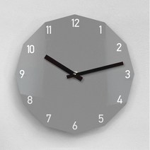 리플렉스 12각 무소음 아크릴 벽시계 대 SQ12, 그레이 (SQ12GY)