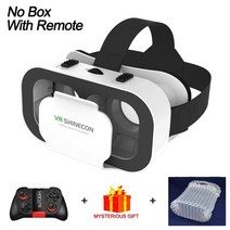 VR VR게임 VR추천 VR기기 3d 헤드셋 스마트 가상 현실 안경 헬멧 for iphone android Smartphone 폰 렌즈 (컨트롤러 포함) 쌍안경, 상자 050 리모컨 없음